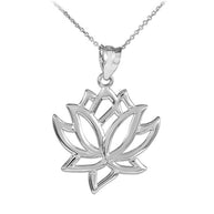 Gold Lotus Flower Pendant Necklace(Available in Yellow/Rose/White Gold)
