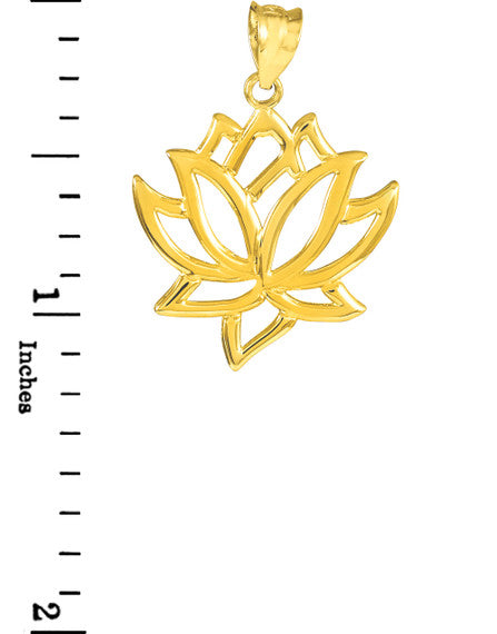 Gold Lotus Flower Pendant Necklace(Available in Yellow/Rose/White Gold)