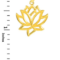 Gold Lotus Flower Pendant Necklace(Available in Yellow/Rose/White Gold)