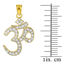 14k Solid Gold Om/Ohm/Aum Hindu Ganesh Diamond Pendant Necklace(Available in Yellow/Rose/White Gold)