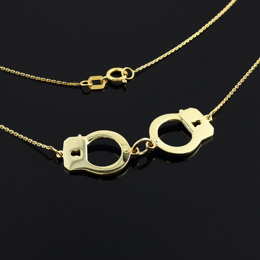 14k Gold Handcuffs Necklace(Available In Yellow/Rose/White Gold)