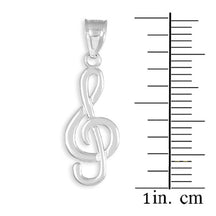 Silver Treble Clef Pendant Necklace