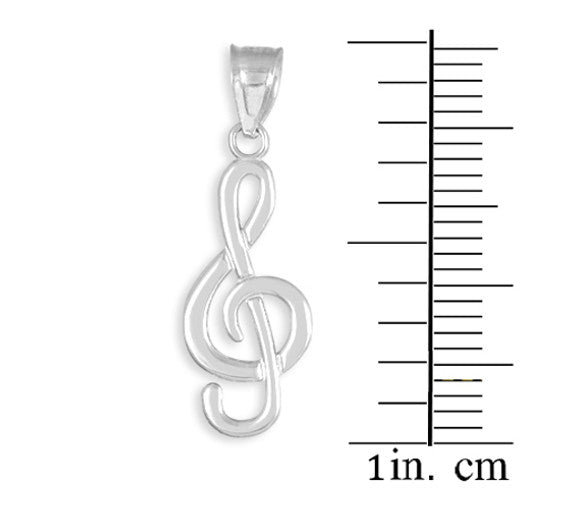 Silver Treble Clef Pendant Necklace