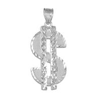 Gold Dollar Sign Pendant(Available in Yellow/White)