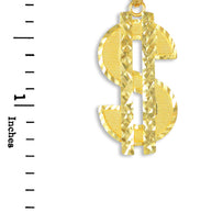 Gold Dollar Sign Pendant(Available in Yellow/White)