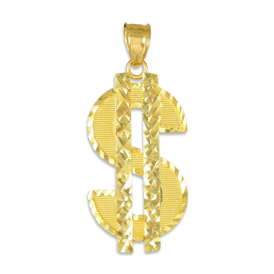 Gold Dollar Sign Pendant(Available in Yellow/White)