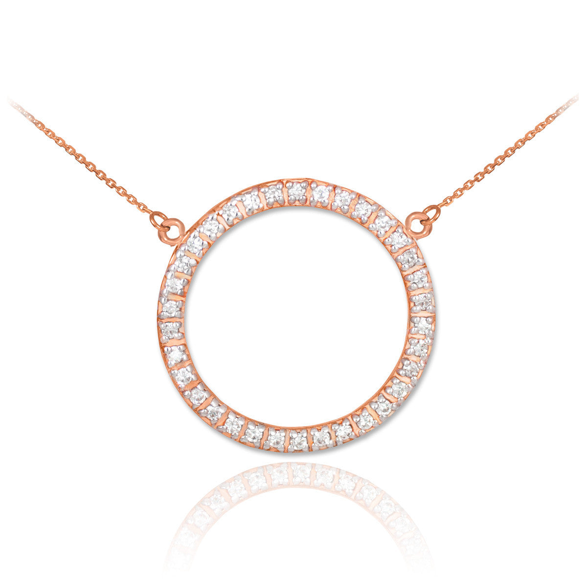 14K Gold Eternity Circle of Life Diamond Necklace (Available in Yellow, Rose and White)