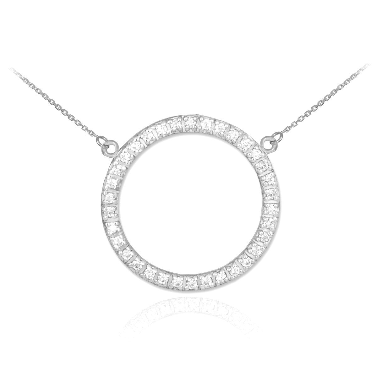 14K Gold Eternity Circle of Life Diamond Necklace (Available in Yellow, Rose and White)