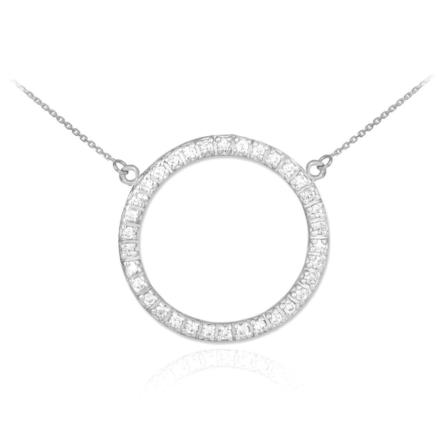 14K Gold Eternity Circle of Life Diamond Necklace (Available in Yellow, Rose and White)