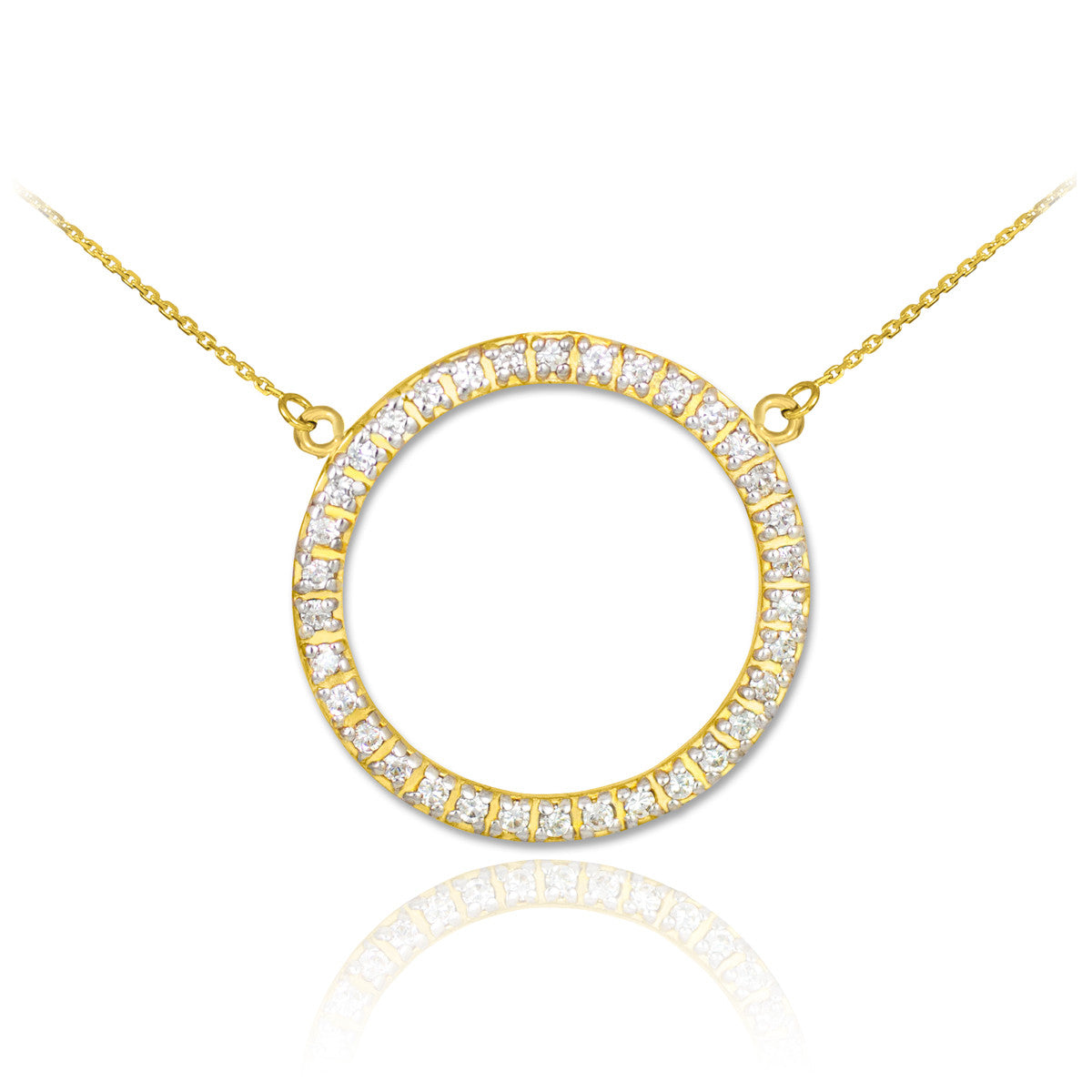 14K Gold Eternity Circle of Life Diamond Necklace (Available in Yellow, Rose and White)