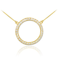 14K Gold Eternity Circle of Life Diamond Necklace (Available in Yellow, Rose and White)