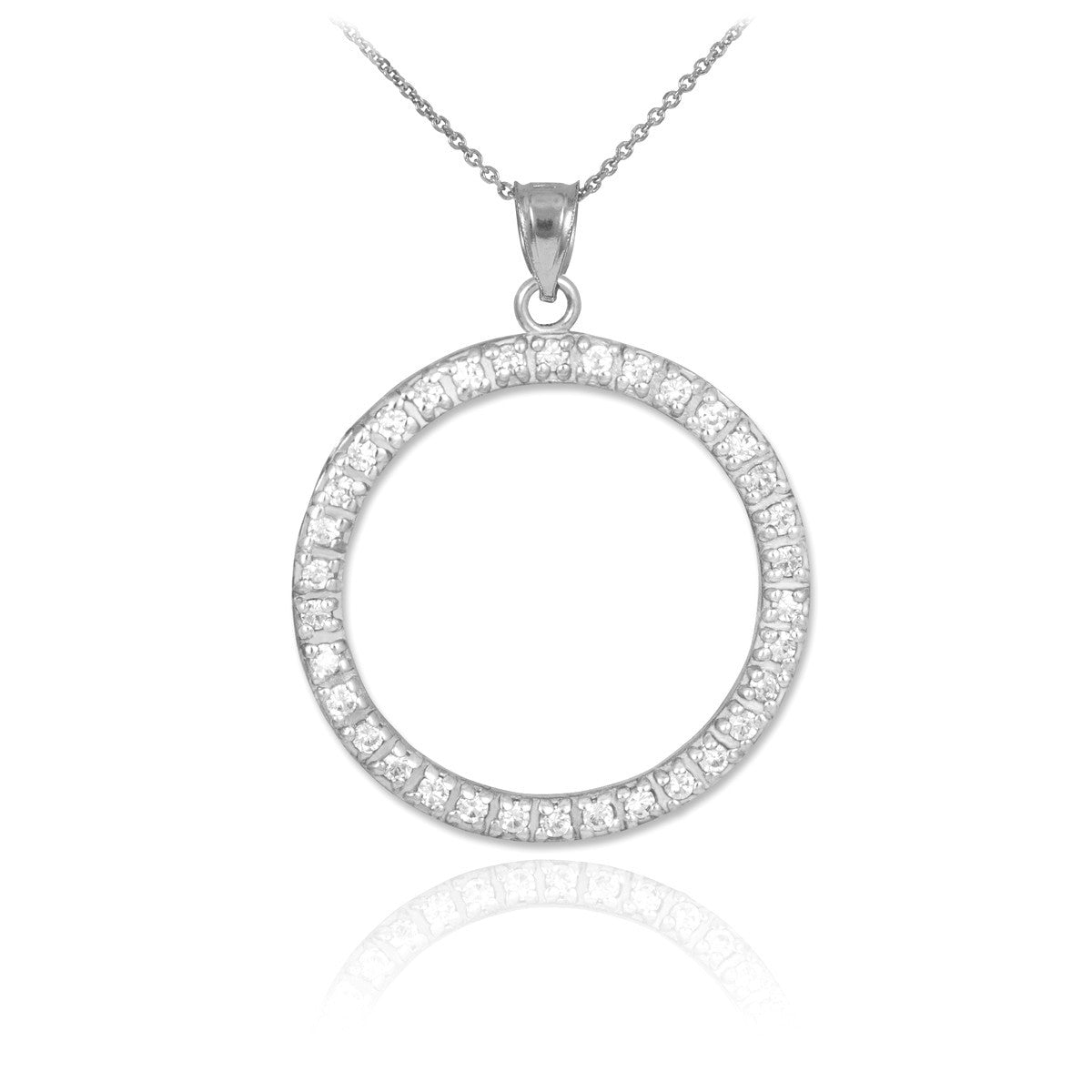 14K Gold Eternity Circle of Life Diamond Pendant Necklace (Available in Yellow, Rose and White Gold)