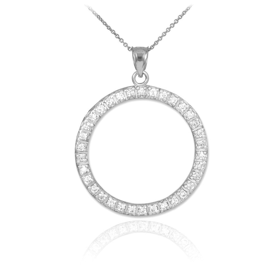 14K Gold Eternity Circle of Life Diamond Pendant Necklace (Available in Yellow, Rose and White Gold)
