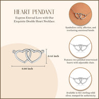 .925 Sterling Silver Double Heart Necklace