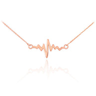 14K Gold Heartbeat Necklace(Available in Yellow/Rose/White)