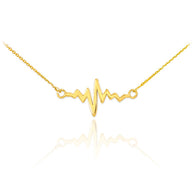 14K Gold Heartbeat Necklace(Available in Yellow/Rose/White)