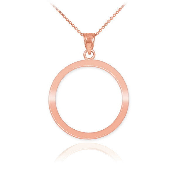 Polished Gold Circle Of Life Karma Pendant Necklace(Available in Yellow/Rose/White Gold)