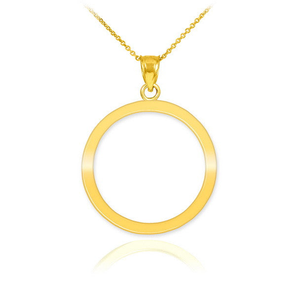 Polished Gold Circle Of Life Karma Pendant Necklace(Available in Yellow/Rose/White Gold)