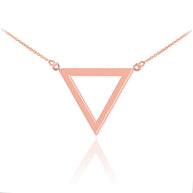 Solid Gold 14K Polished Triangle Shaped Necklace(Available in Yellow/Rose/White Gold)
