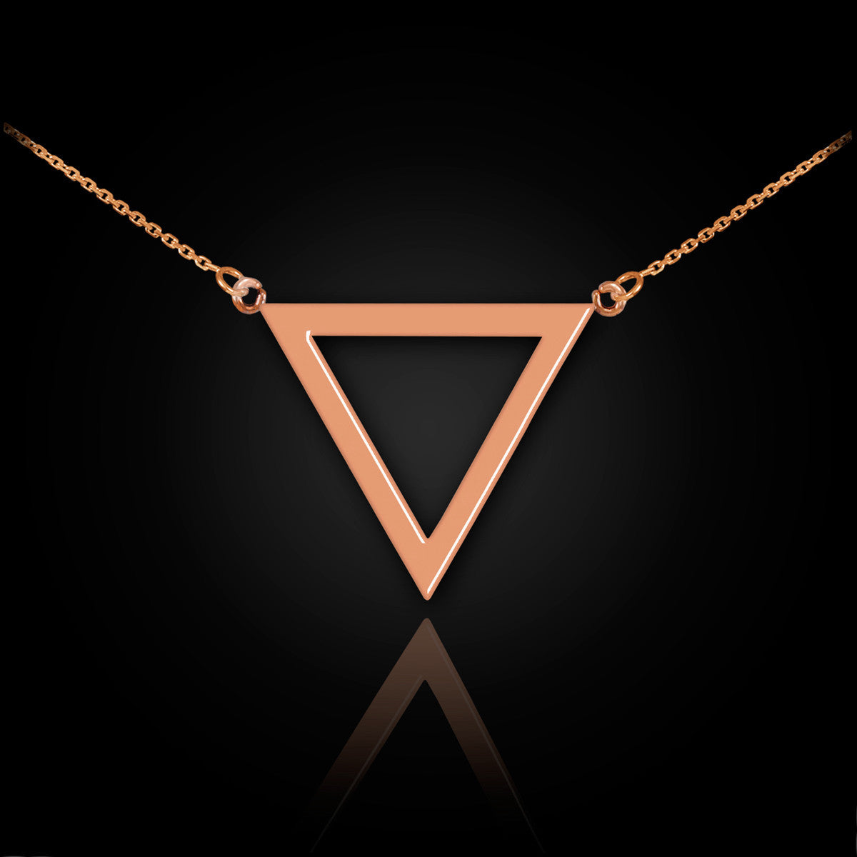 Solid Gold 14K Polished Triangle Shaped Necklace(Available in Yellow/Rose/White Gold)
