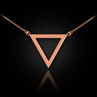 Solid Gold 14K Polished Triangle Shaped Necklace(Available in Yellow/Rose/White Gold)