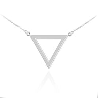 Solid Gold 14K Polished Triangle Shaped Necklace(Available in Yellow/Rose/White Gold)