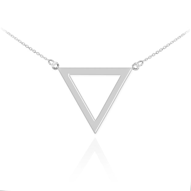 .925 Polished Sterling Silver Triangle Shaped Necklace