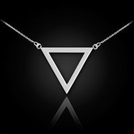 Solid Gold 14K Polished Triangle Shaped Necklace(Available in Yellow/Rose/White Gold)
