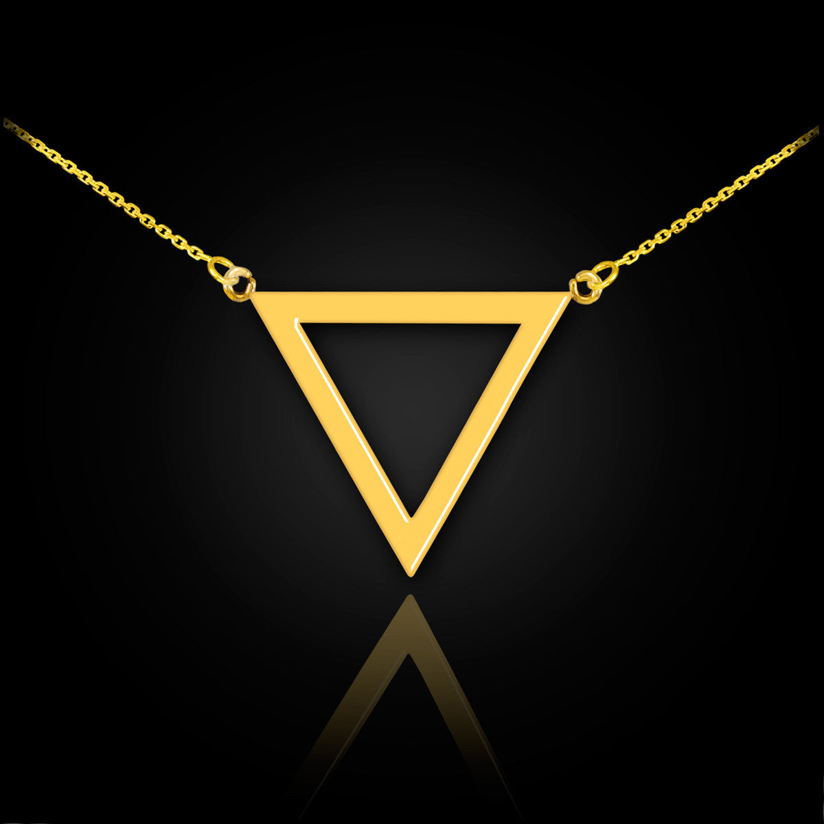 Solid Gold 14K Polished Triangle Shaped Necklace(Available in Yellow/Rose/White Gold)
