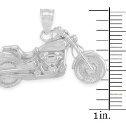 Sterling Silver Motorcycle Pendant Necklace