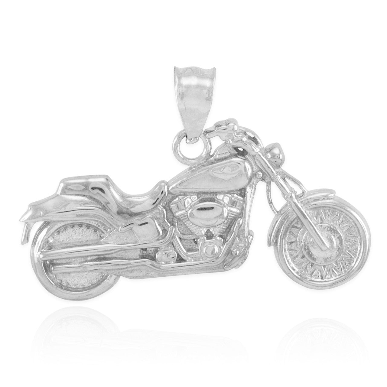 Sterling Silver Motorcycle Pendant Necklace