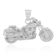 Sterling Silver Motorcycle Pendant Necklace