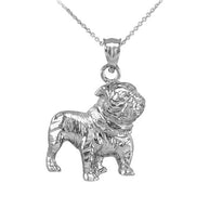Gold Bulldog Pendant Necklace (Available in Yellow/White/Rose Gold)