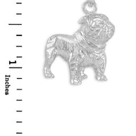 Sterling Silver Bulldog Charm Pendant Necklace