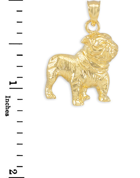 Gold Bulldog Pendant Necklace (Available in Yellow/White/Rose Gold)
