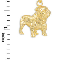 Gold Bulldog Pendant Necklace (Available in Yellow/White/Rose Gold)