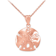 Gold Sand Dollar Pendant Necklace(Available in Yellow/Rose/White Gold)