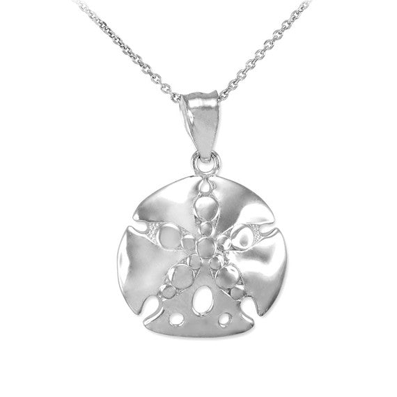 Gold Sand Dollar Pendant Necklace(Available in Yellow/Rose/White Gold)