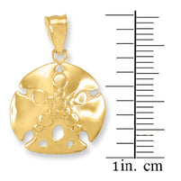 Gold Sand Dollar Pendant Necklace(Available in Yellow/Rose/White Gold)