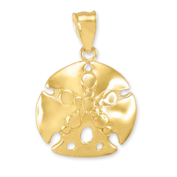 Gold Sand Dollar Pendant Necklace(Available in Yellow/Rose/White Gold)