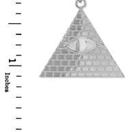 .925 Sterling Silver Egyptian Pyramid All-Seeing Eye Of Horus Wadjet Pendant Necklace