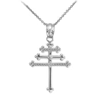 Gold Diamond Maronite Aramaic Cross Necklace (Available in Yellow/Rose/White Gold)