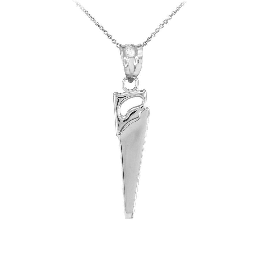 Sterling Silver Saw Pendant Necklace