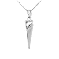 Sterling Silver Saw Pendant Necklace