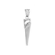 Sterling Silver Saw Pendant Necklace