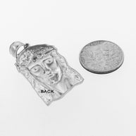 Polished Sterling Silver Jesus Face Pendant