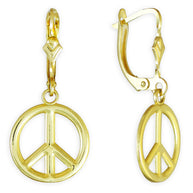 Solid Gold Peace Symbol Earrings (Available in Yellow/Rose/White Gold)