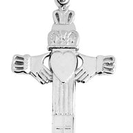 Cross With Claddagh White Gold