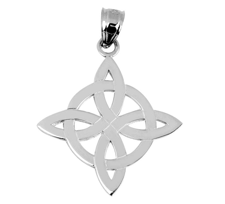Silver Irish Celtic Trinity Pendant Necklace