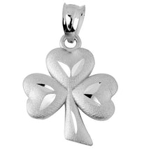 Clover Leaf Celtic White Gold Pendant